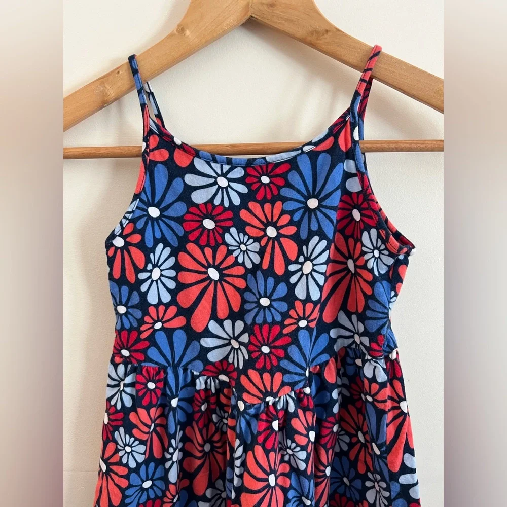 Jumping Beans Girls Floral Dress Size 8 | Navy Red Sleeveless Summer Dress